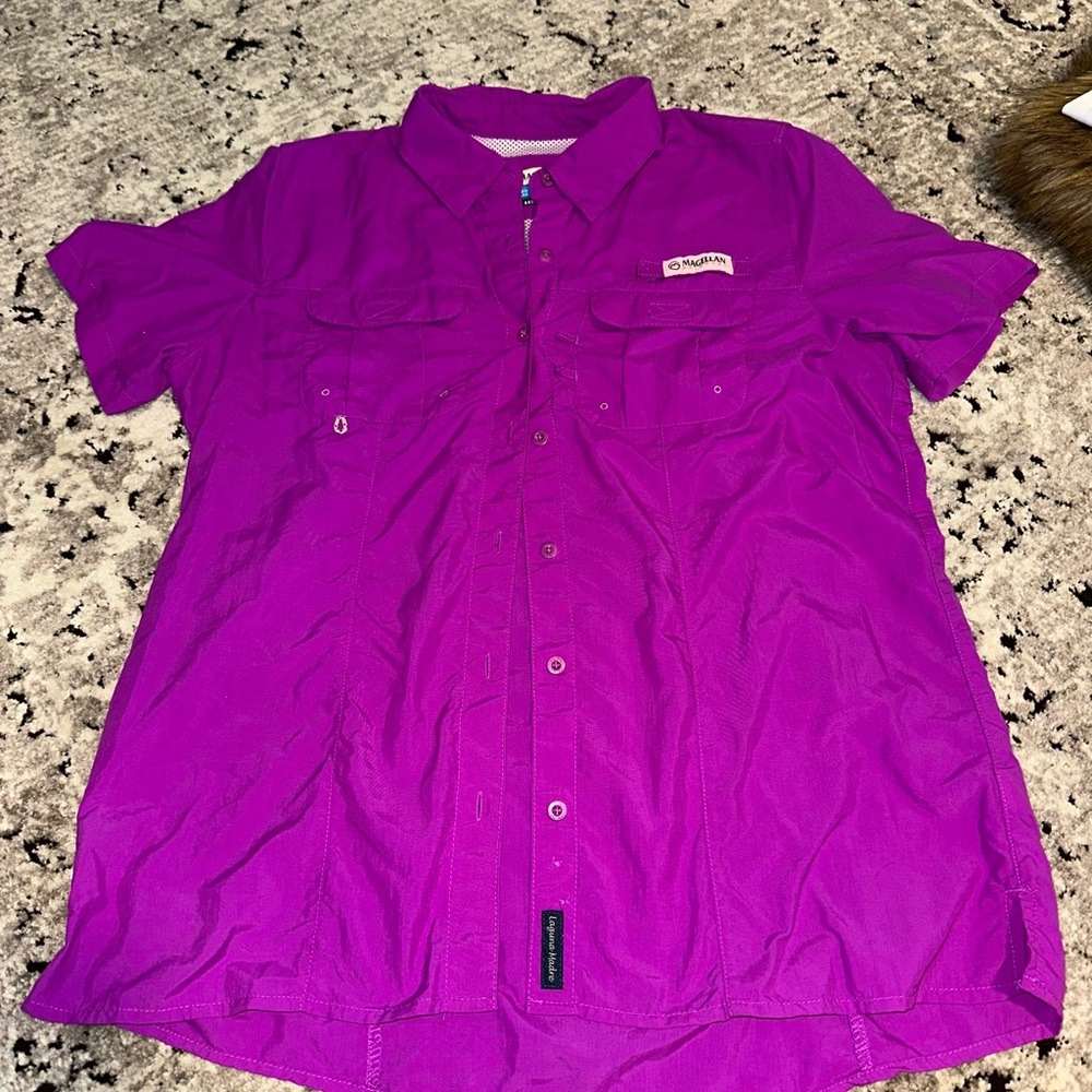 Magellan Outdoors Purple Button-Up Shirt